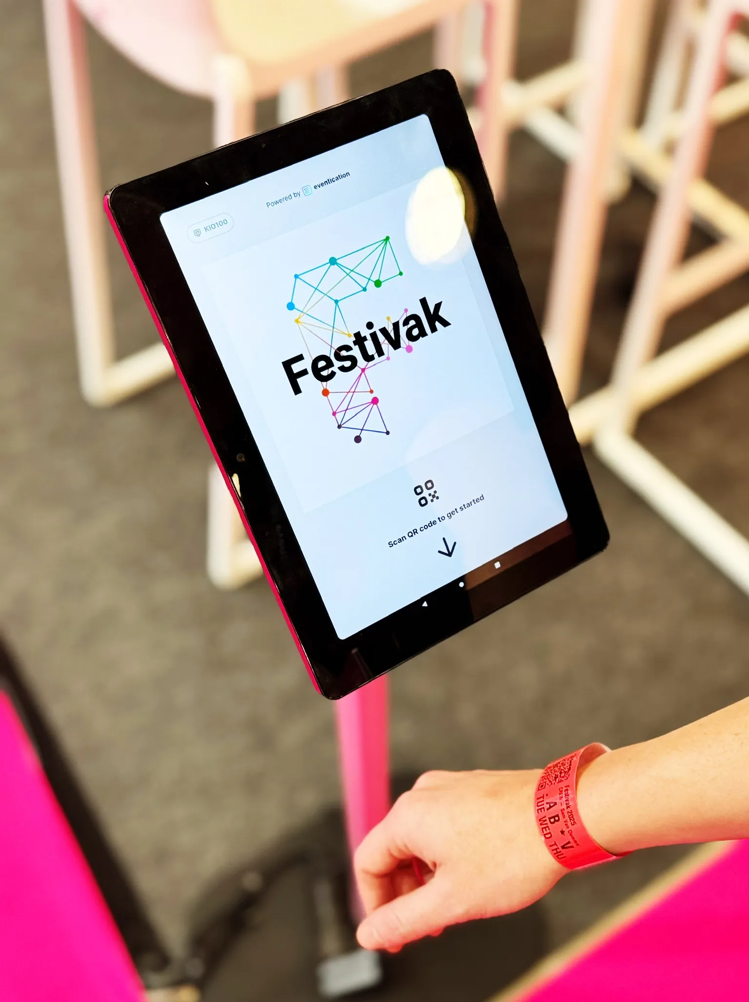 An Eventication-powered Festivak kiosk screen at an event.